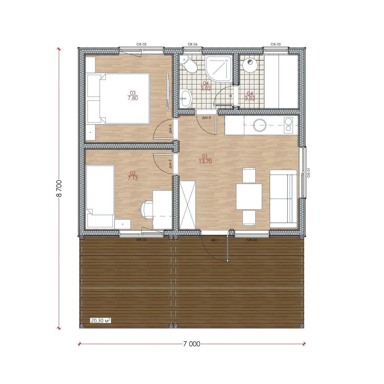 Модульный дом | Mini 55-01