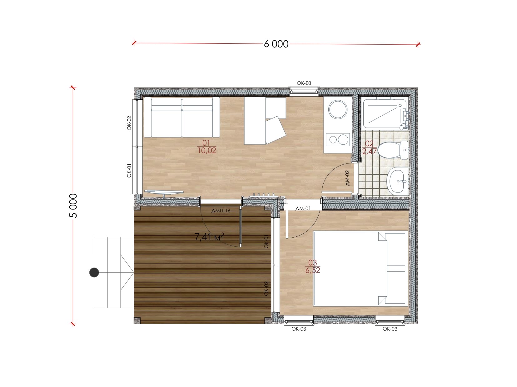 Дома для сдачи в аренду | Проект модульного дома Mini 26-01