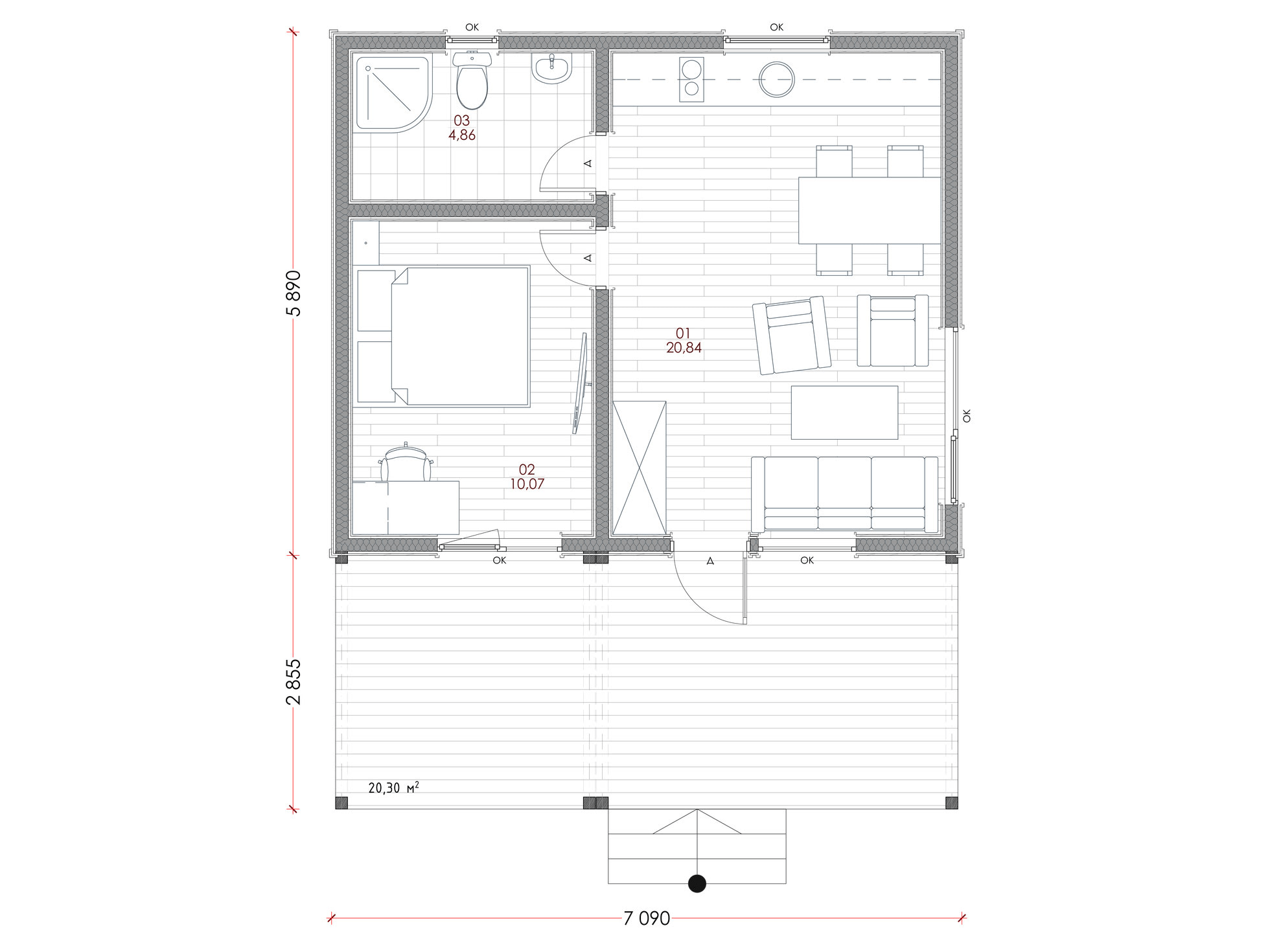 Модульный дом | Mini 55-01