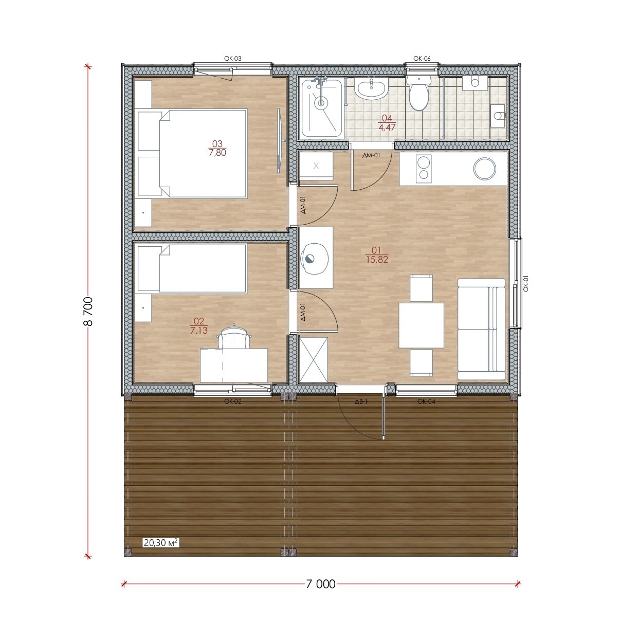 Модульный дом | Mini 55-01