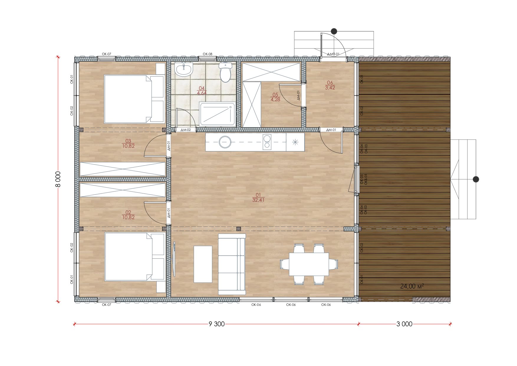 Модульный дом | Optima Classic Open 90