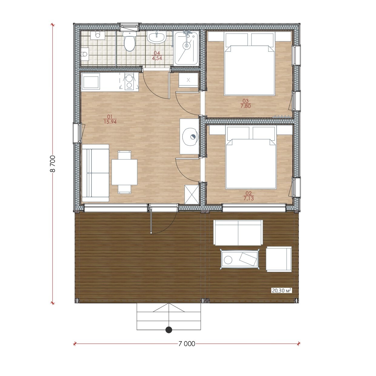Модульный дом | Mini 55-02
