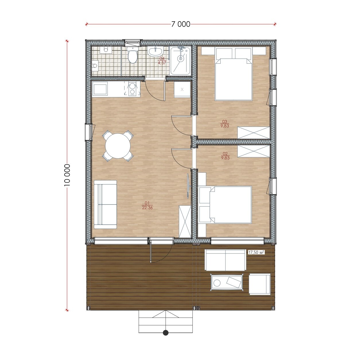 Модульный дом | Mini 64-02