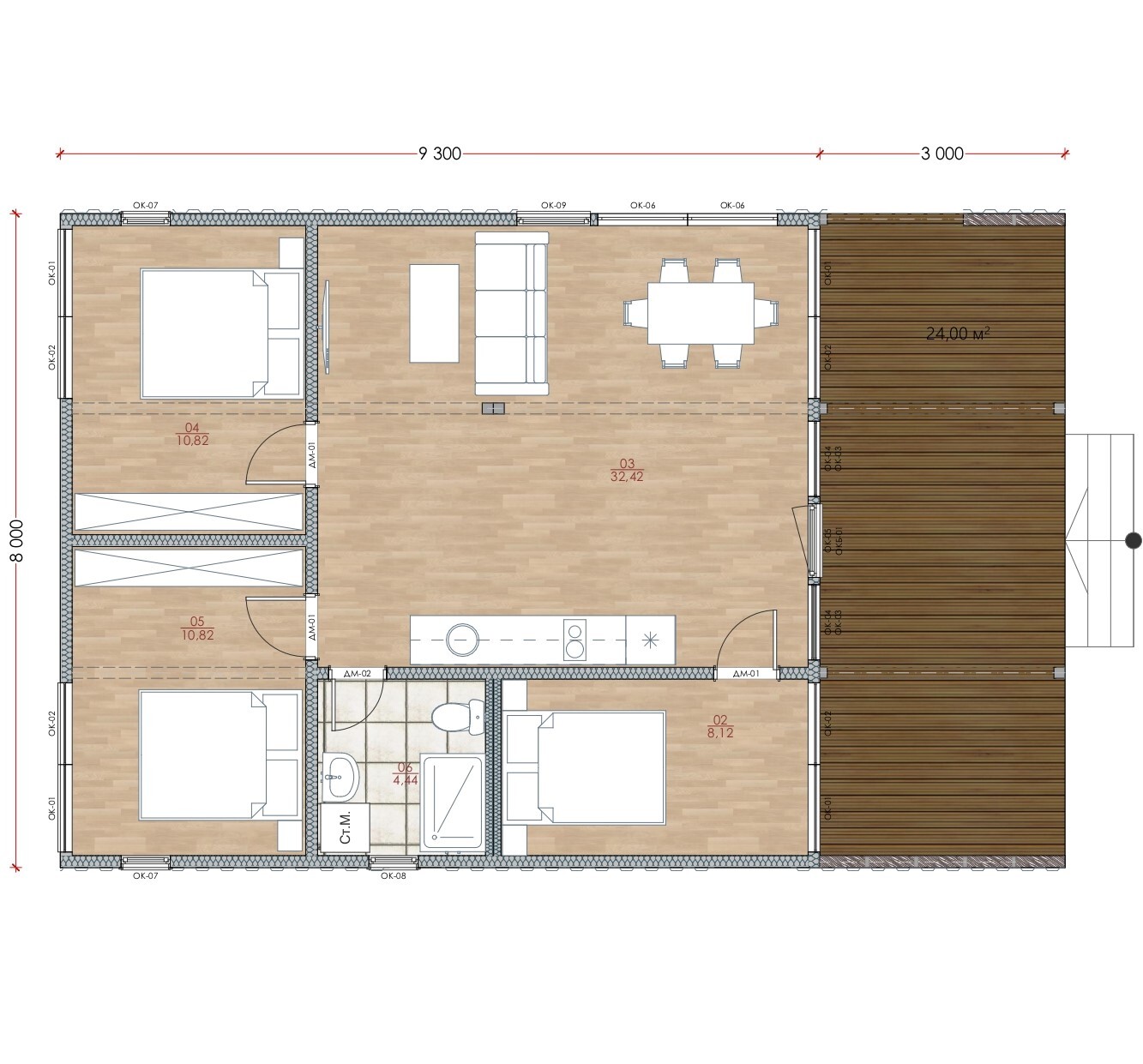Модульный дом | Optima Classic Open 90