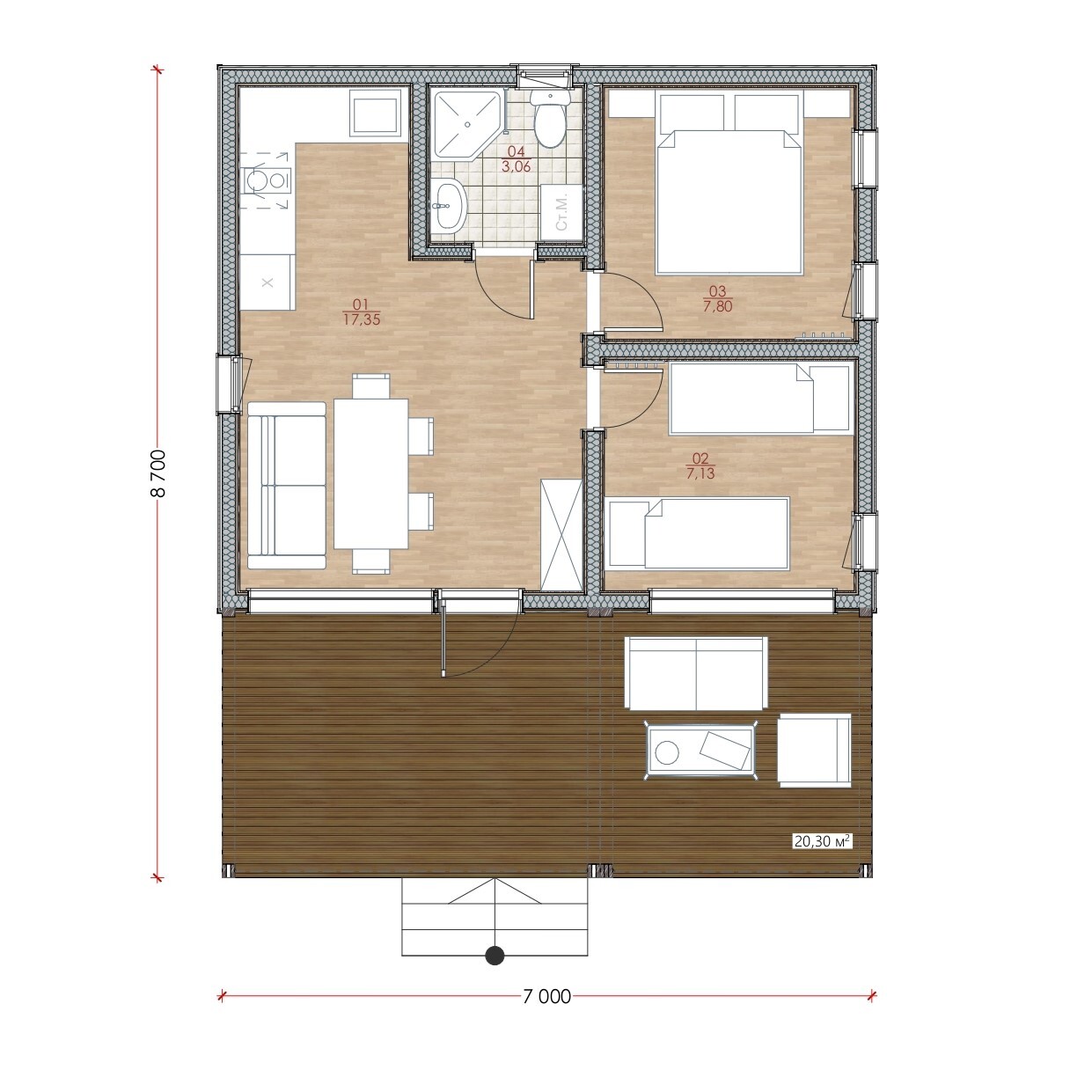 Модульный дом | Mini 55-02