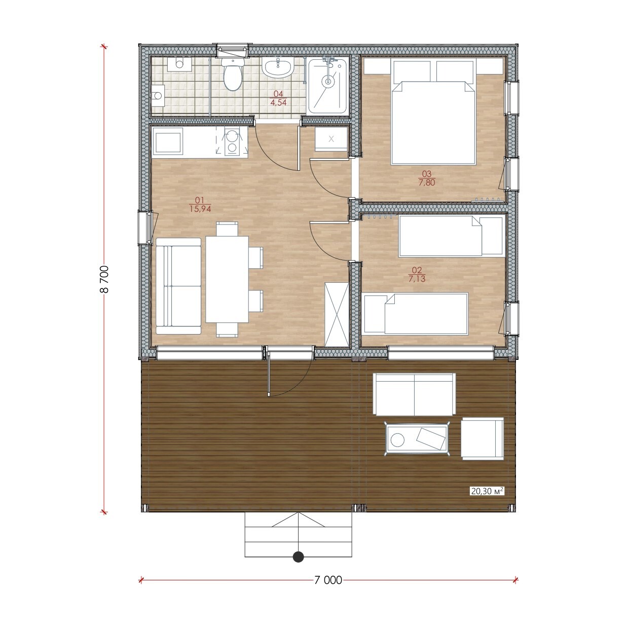 Модульный дом | Mini 55-02