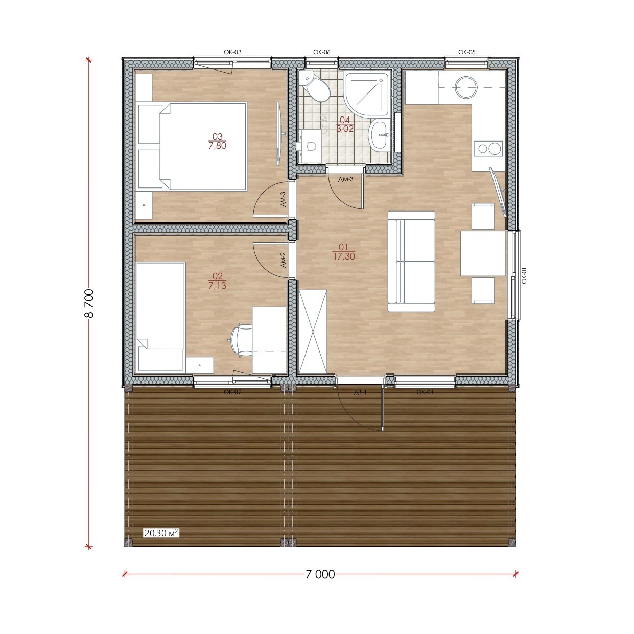 Модульный дом | Mini 55-01