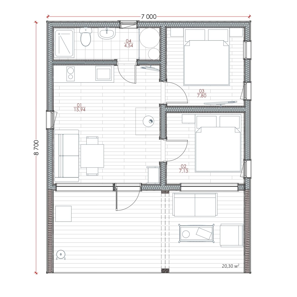 Модульный дом | Mini 55-02