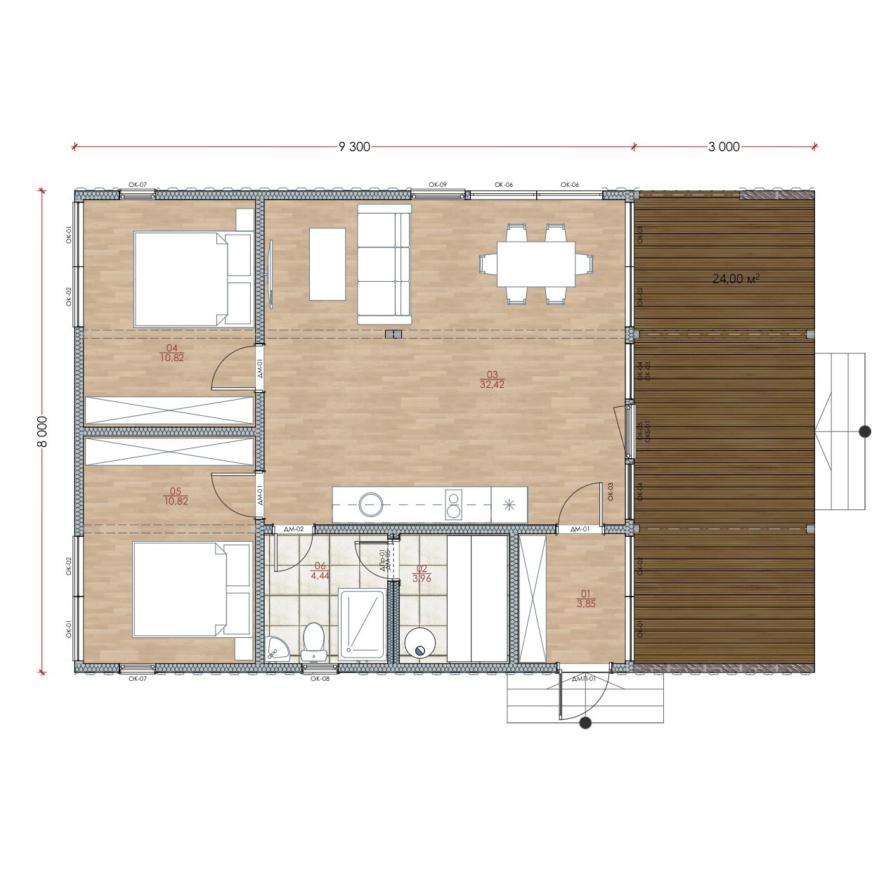 Модульный дом | Optima Classic Open 90